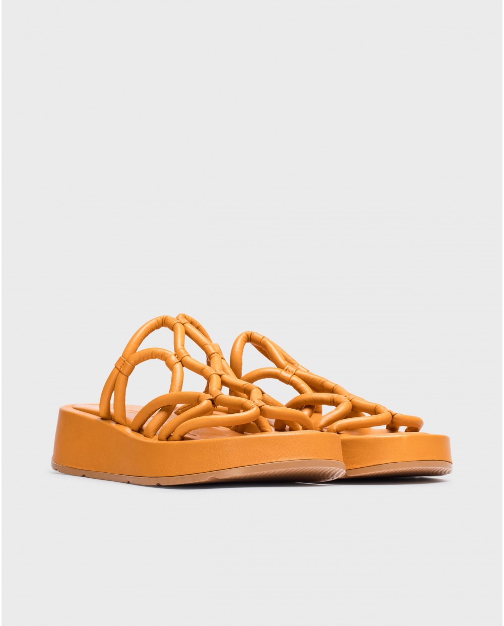 Orange Eladia platform sandals