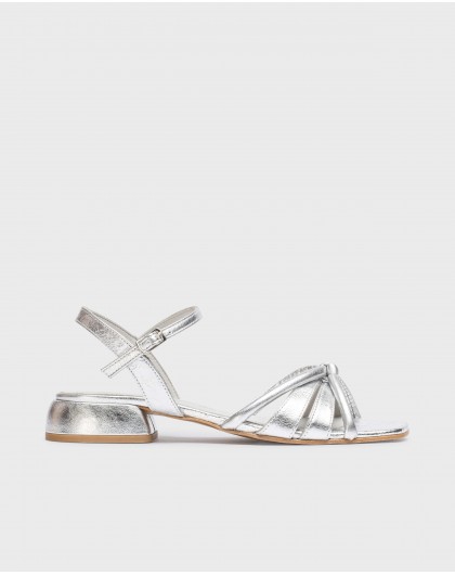 Silver Zaida flat sandals